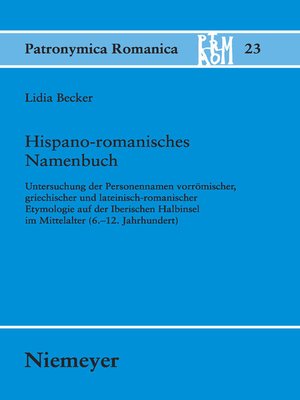 cover image of Hispano-romanisches Namenbuch